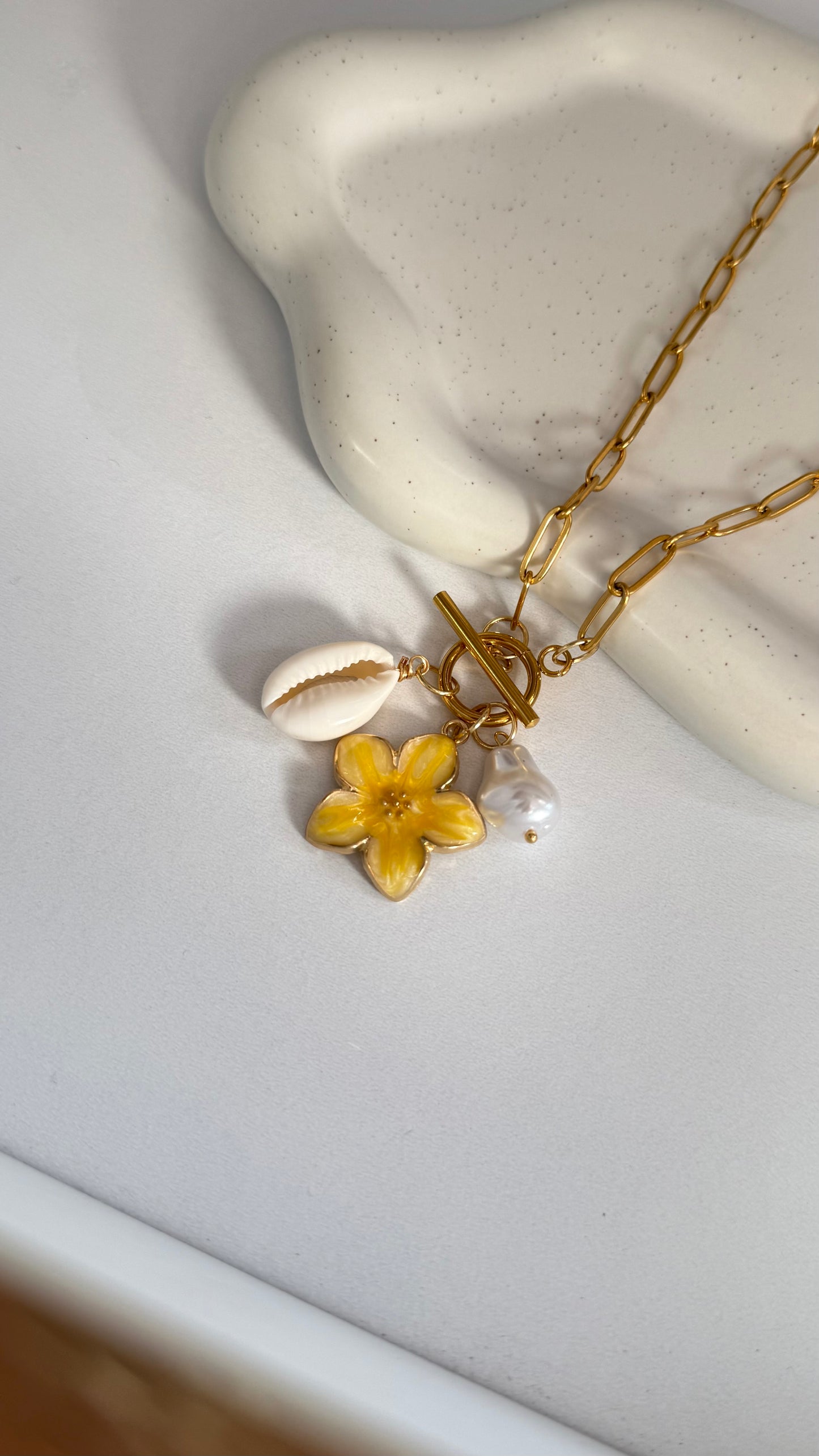 ‘Golden Hour’ T Clasp Charm Necklace