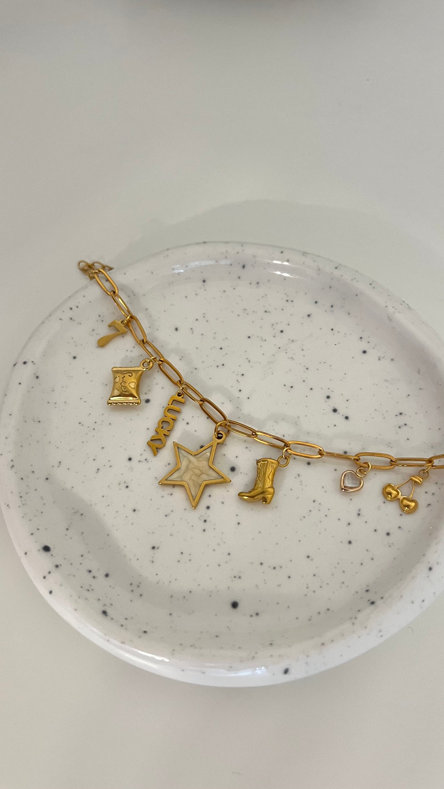 Lucky Me Gold Charm Bracelet