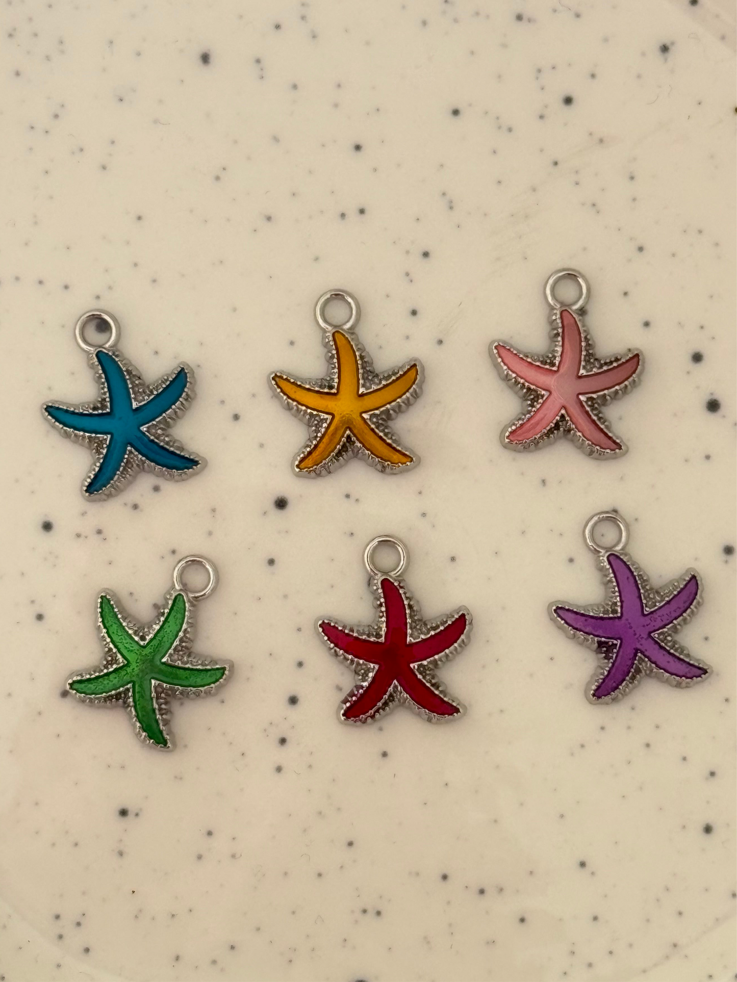 Silver Coloured Starfish Charms