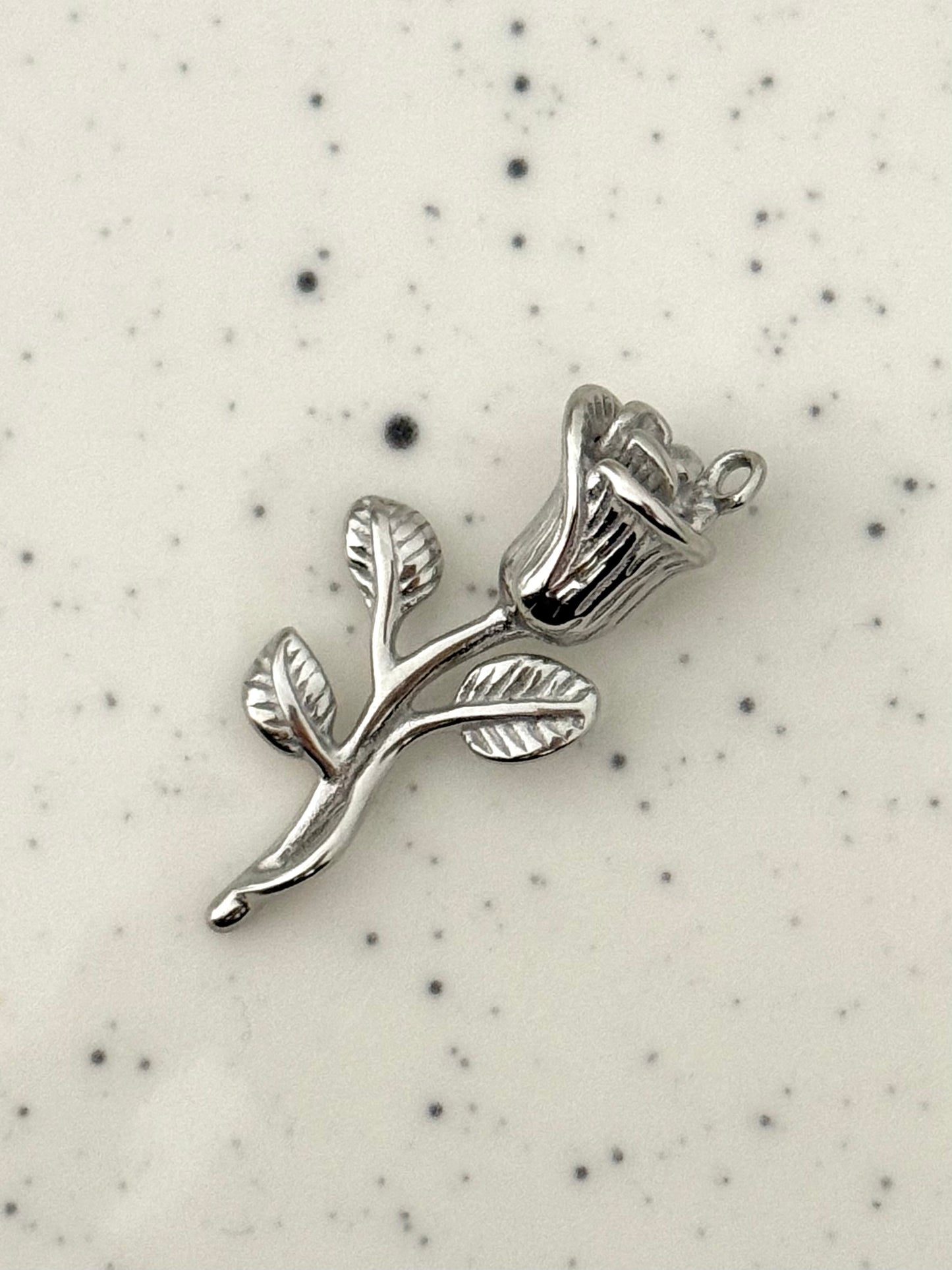 Silver Rose Charm
