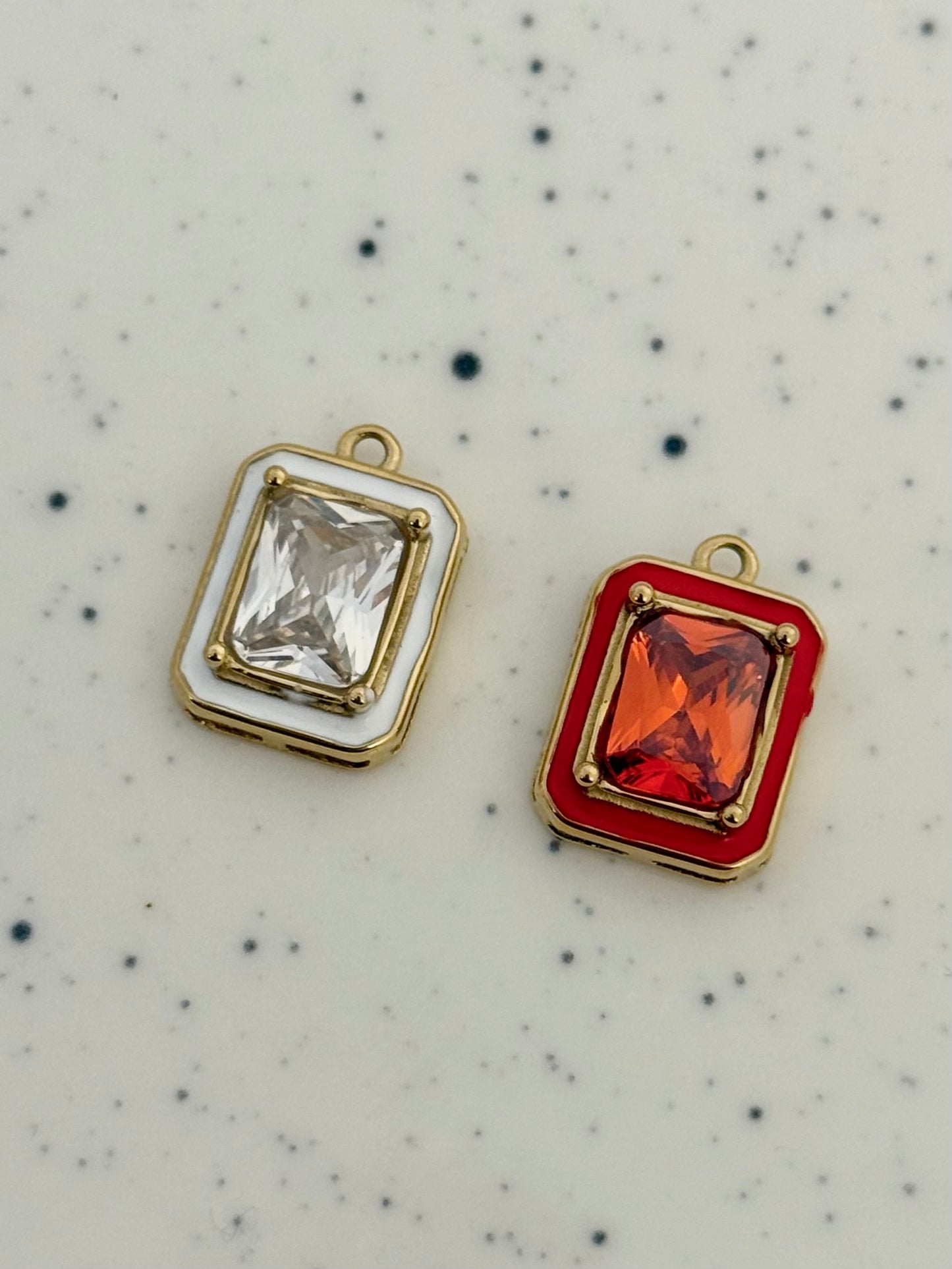 Colourful Zirconia Gold Charms