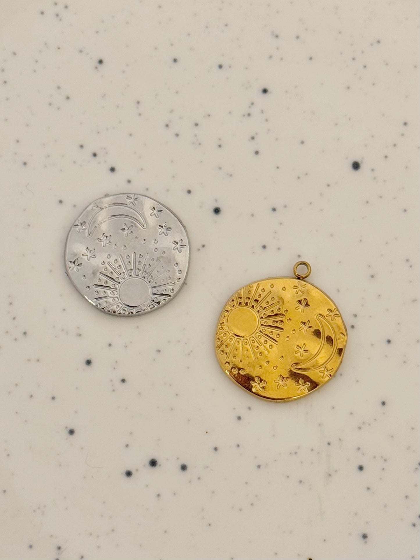 Sun & Moon Circle Pendant Charm