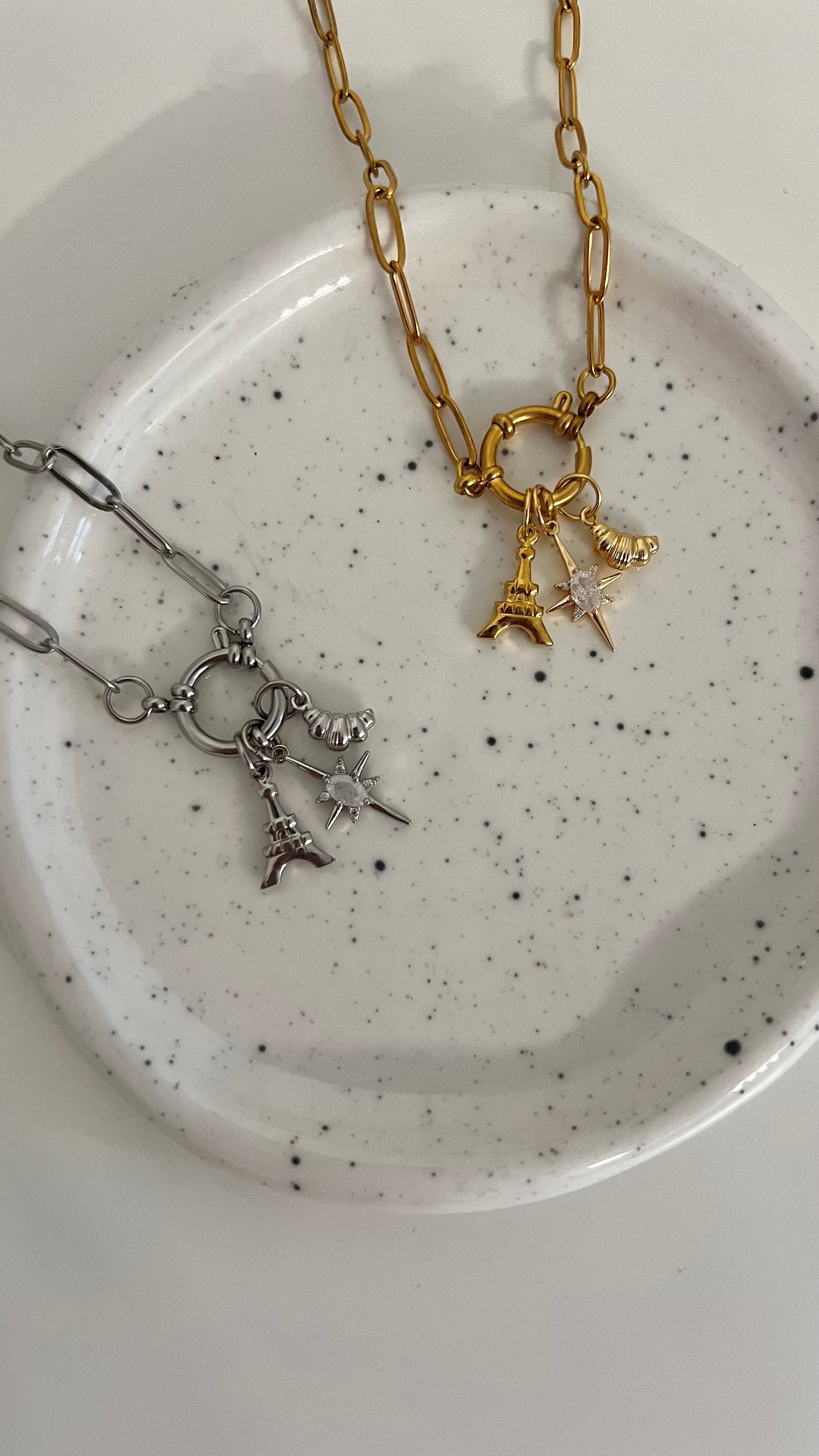 Brunch Under The Eiffel Sailor’s Clasp Charm Necklace