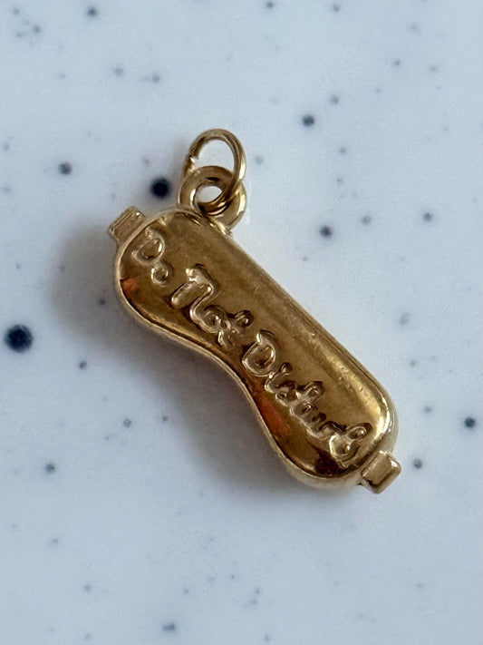 “Do Not Disturb” Gold Sleeping Mask Charm