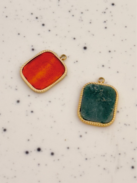 Gemstone Square Pendant