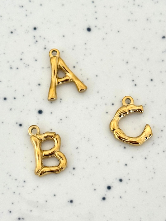 Gold Bamboo A-Z Letter Charms