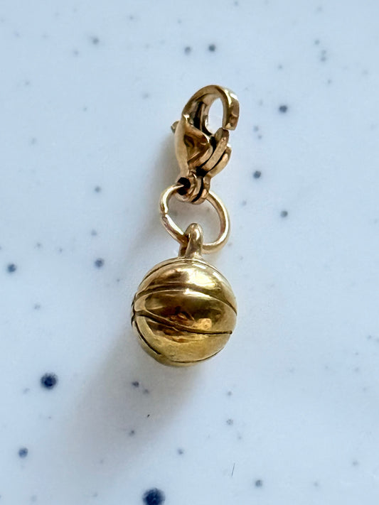 Gold Basketball Charm