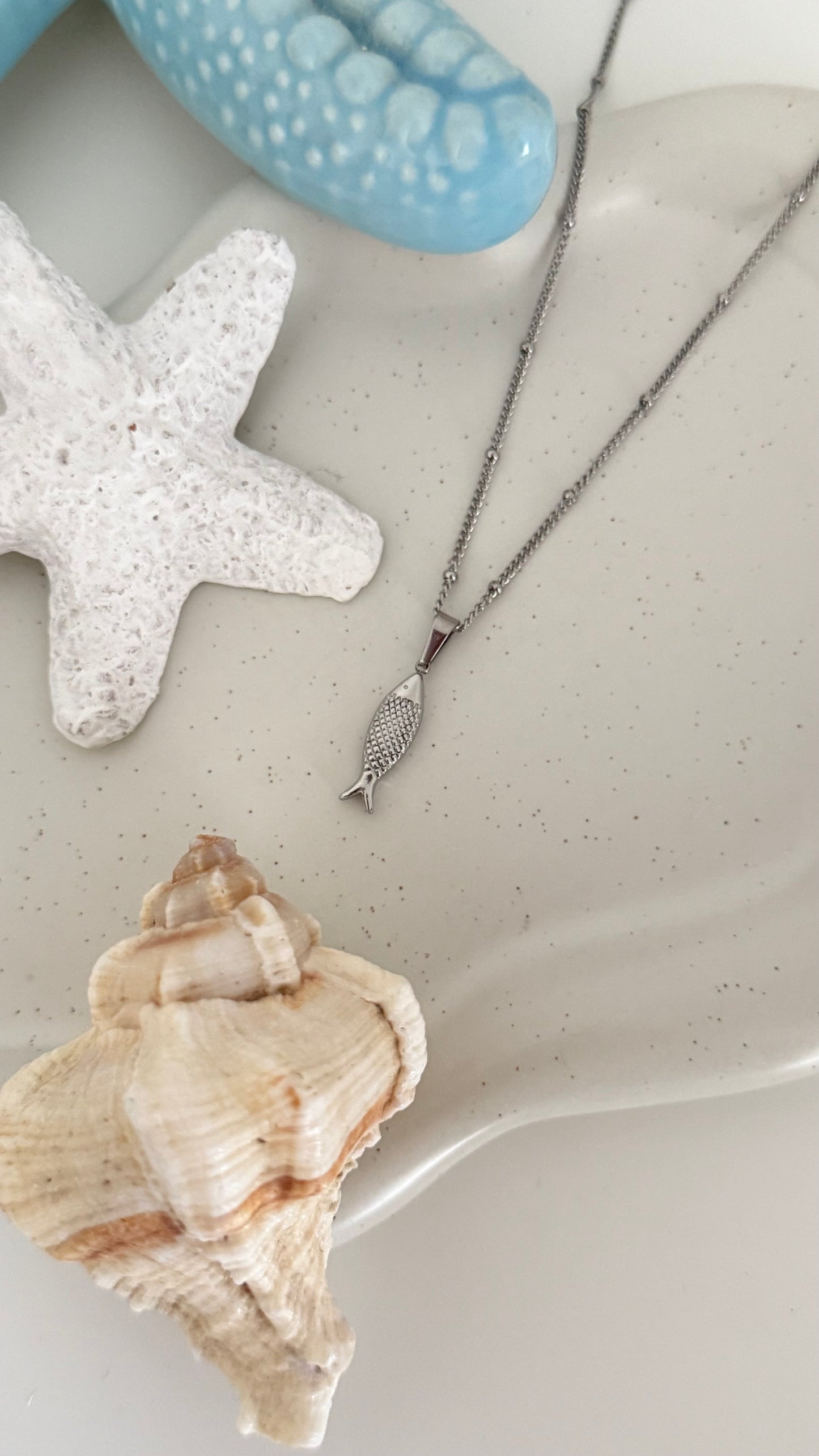 Silver Fish Pendant Necklace