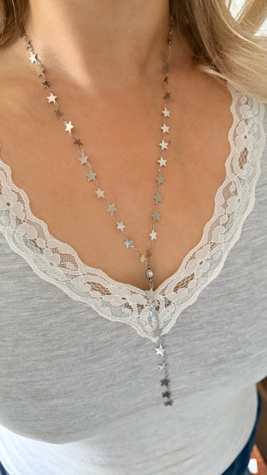 The “Star Girl” Silver Lariat Necklace