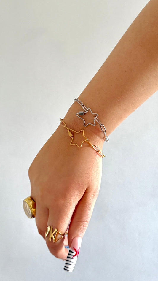 Star Carabiner Paperclip Bracelet