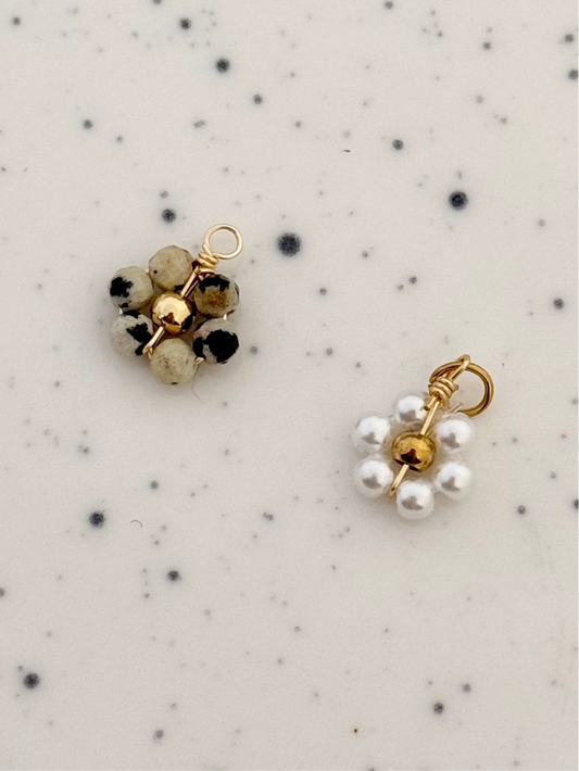 Small Beaded Flower Charm