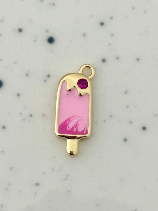 Pink & Gold Ice Lolly Charm