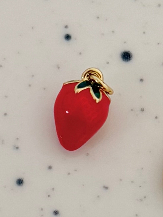 Gold Strawberry Charm
