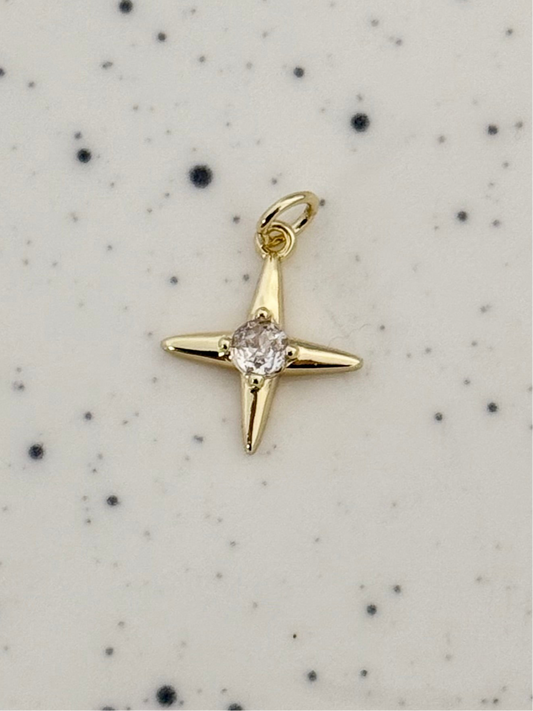Gold Bethlehem Star Charm