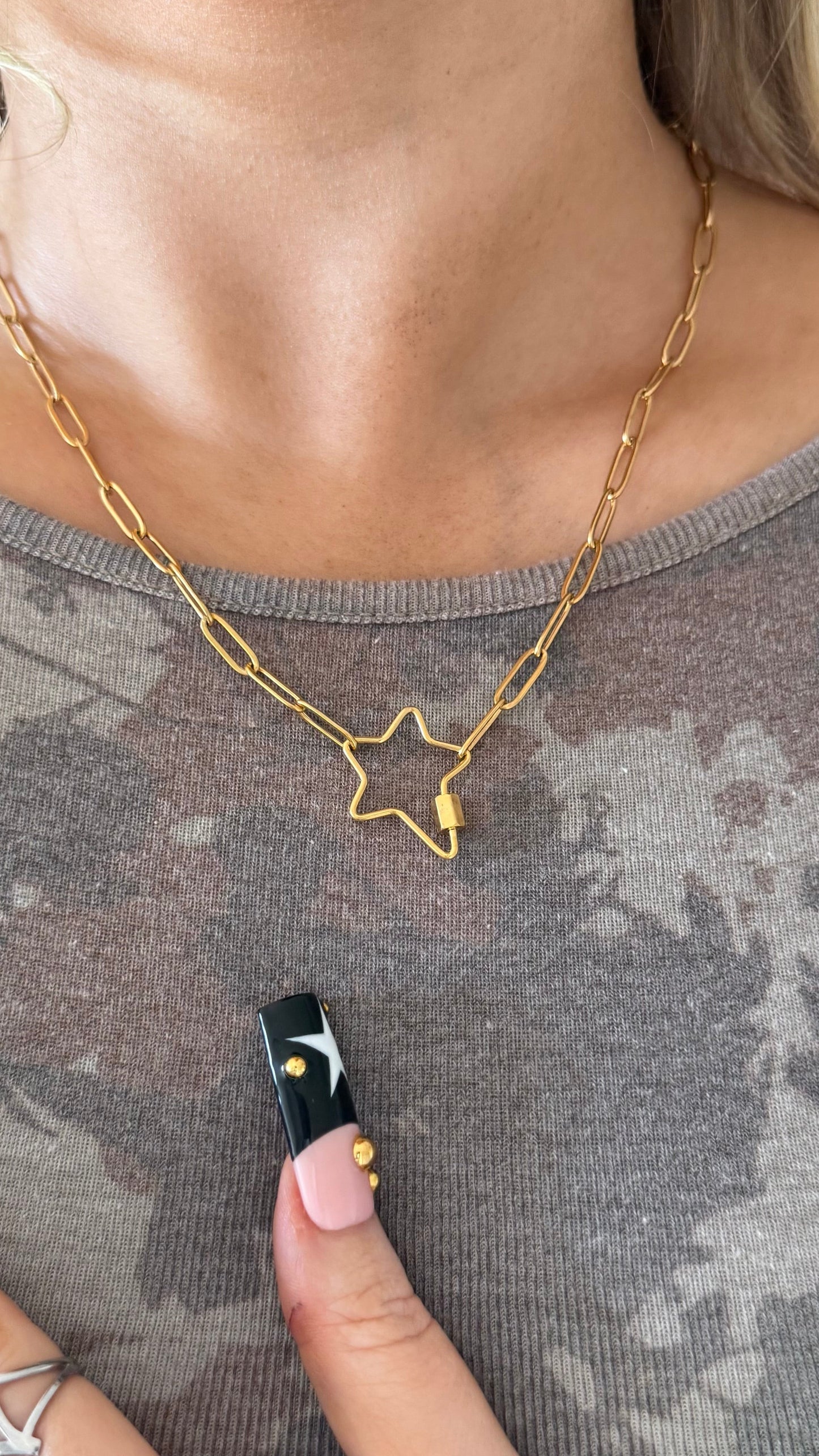 Star Carabiner Paperclip Necklace