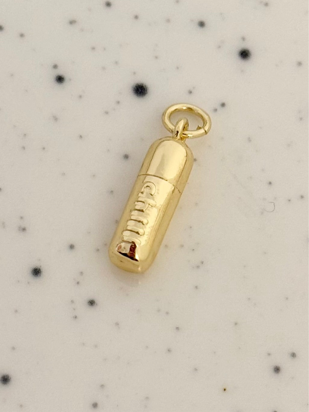 Chill Pill Gold Charm