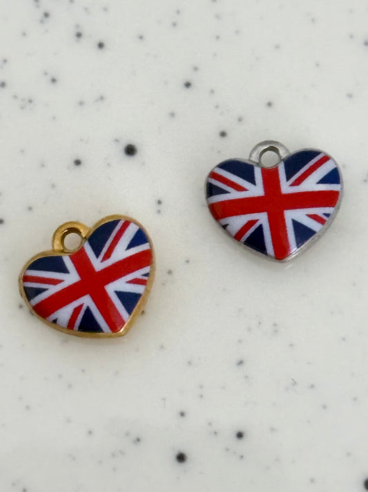 Union Jack Heart Charms
