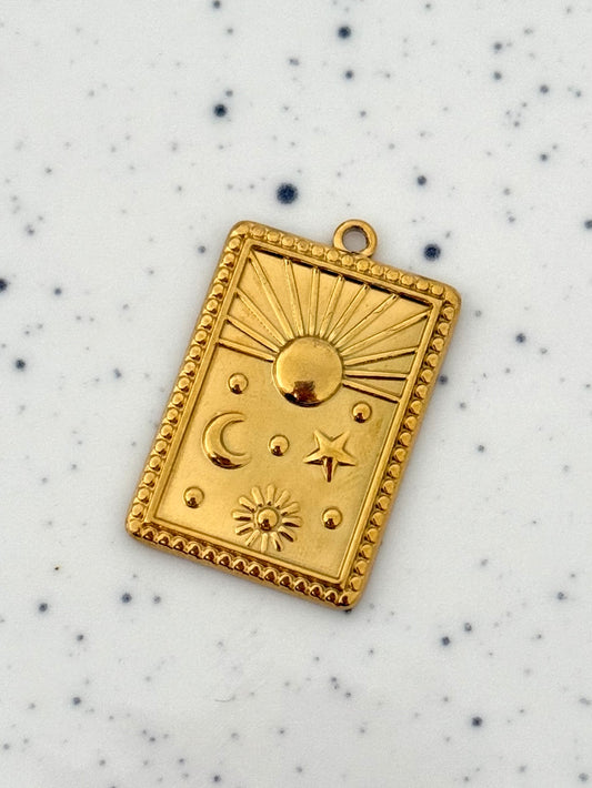 Gold Tarot Card Charm