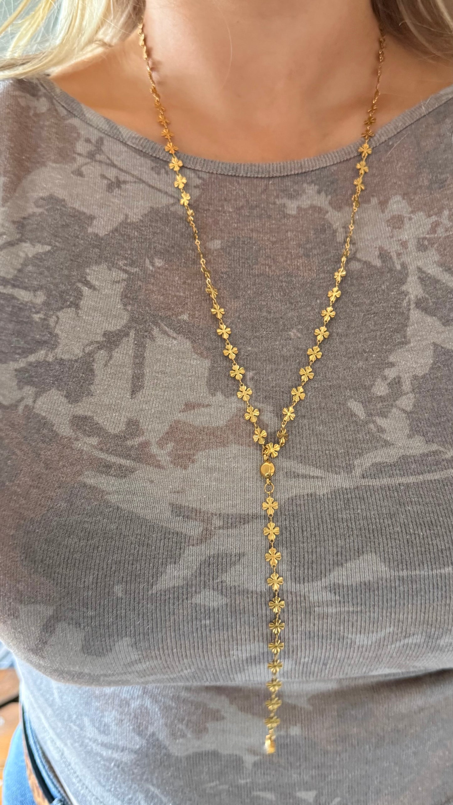 The “Lucky Girl” Gold Lariat Necklace