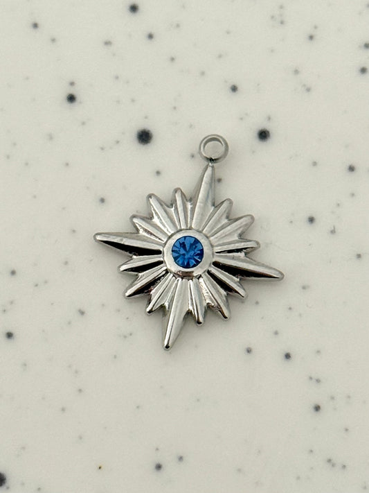 Pointed Star Blue Embellished Star