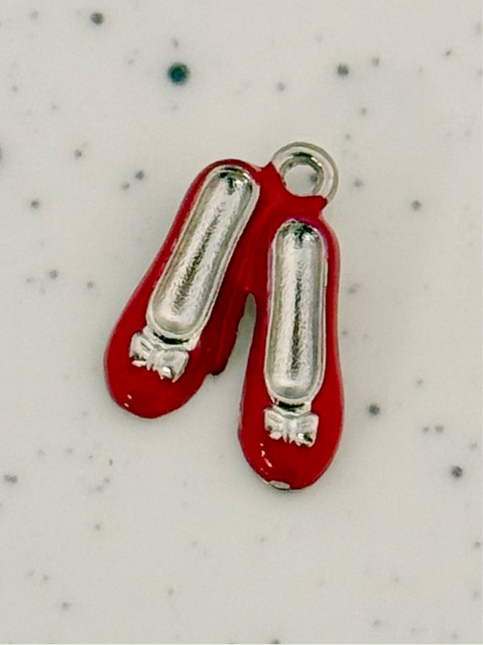 Silver & Red Ballet Slippers