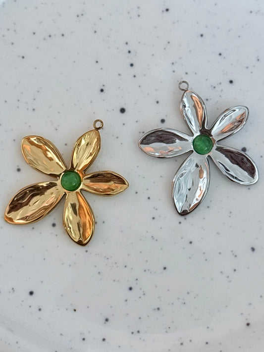 Green Gemstone Big Flower