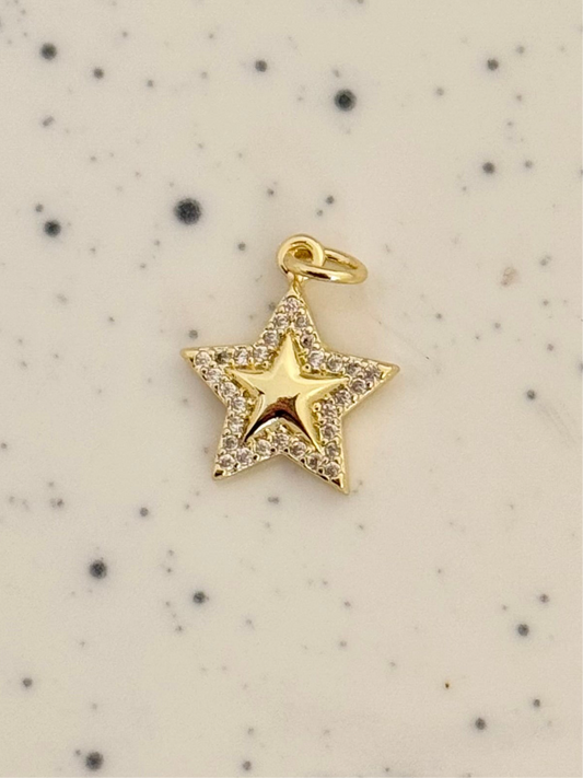 Embellished Gold Star Charm