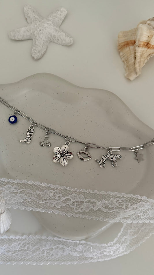 Cutesy Silver Charm Necklace