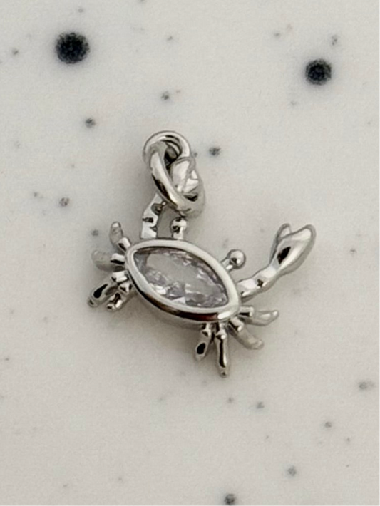 Tiny Silver Crab Charm