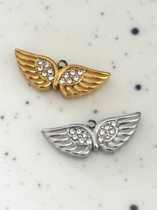 Embellished Angel Wings Charm