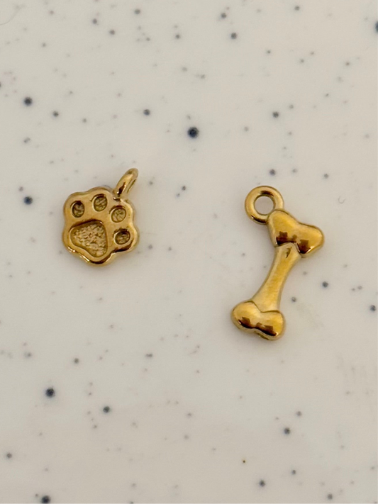 Dog Bone & Dog Paw Charm
