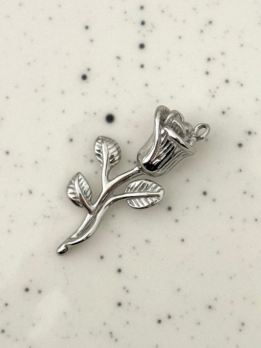 Silver Rose Charm