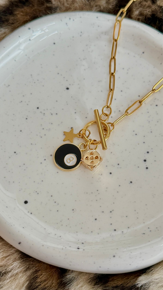Reach For The Stars Gold Charm Necklace