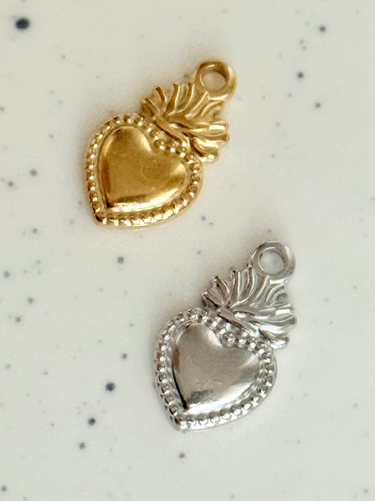 Flaming Heart Charms