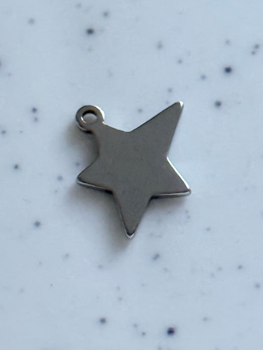 Silver Wonky Star Charm