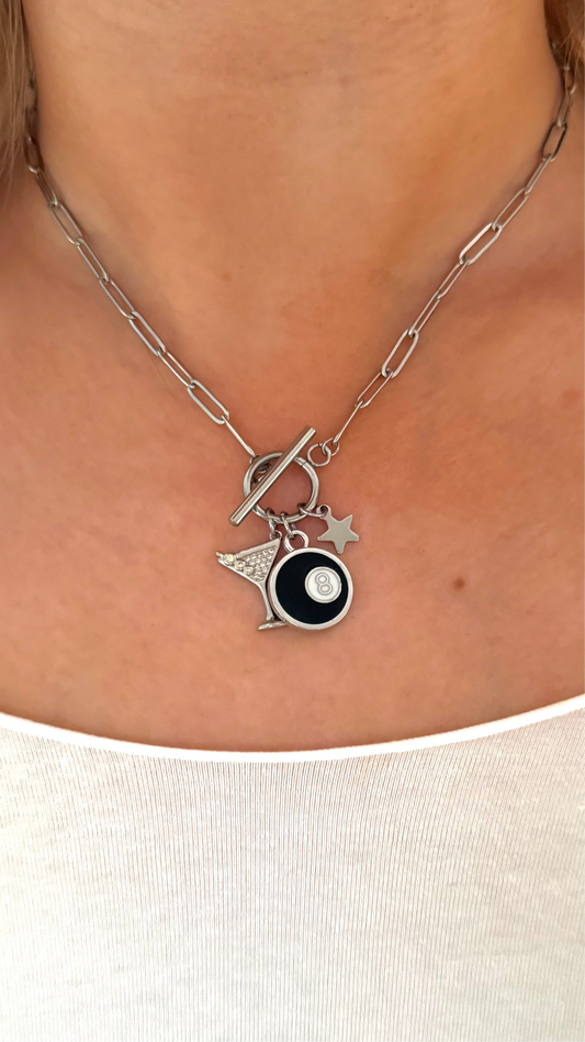 A Game Of Dry Martini Silver Charm Necklace